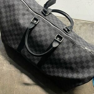 Checkered Black Men's Bag